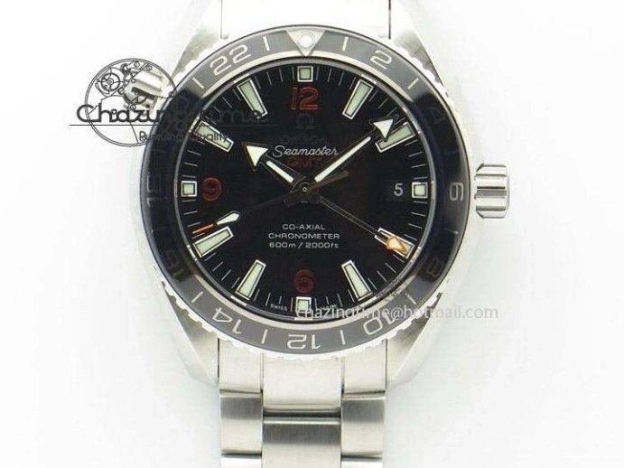 0413 Sustainable Planet Ocean Master Chronometer Chrono SS OM 1:1 Best Edition Black Dial On SS Bracelet A 8179